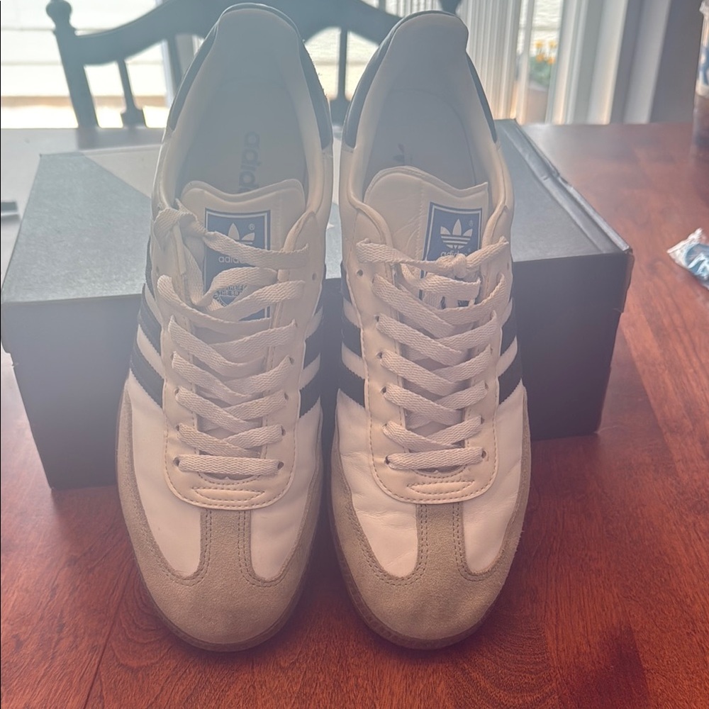 Adidas Samba White and Gray Sneakers